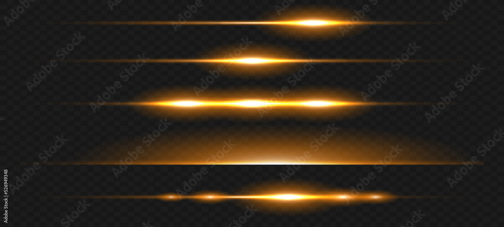 Set of light effects. Glare and flashes. Bright beams of light. Glowing lines. Dust. Christmas flash.Gold color vector illustration Set of light effects. Glare and flashes. Bright beams of light. Glowing lines. Dust. Christmas flash.Gold color vector illustration
