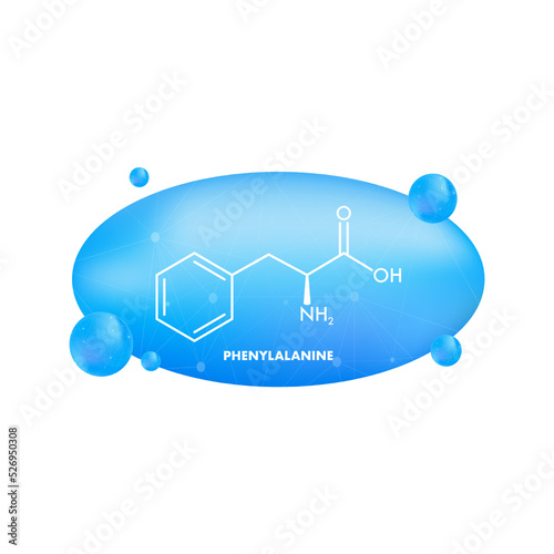 PHENYLALANINE formula. PHENYLALANINE molecular structure. Vector illustration photo