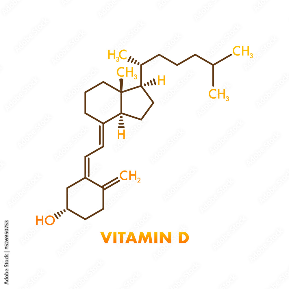 Green vitamin d formula on golden background. Vector 3d illustration Green vitamin d formula on golden background. Vector 3d illustration