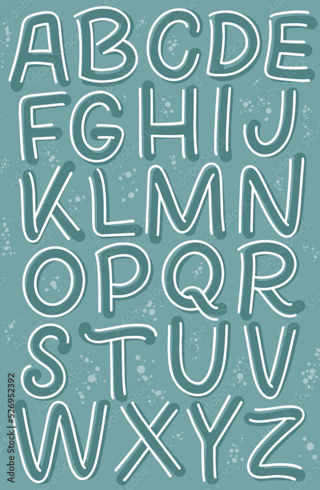 Lettering poster with hand drawn letters. Typography font. Funny alphabet for t shirt print and background design. Vector Lettering poster with hand drawn letters. Typography font. Funny alphabet for t shirt print and background design. Vector