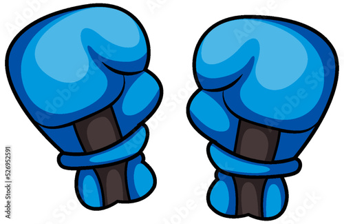 Blue boxing gloves cartoon object