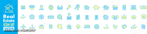 Real Estate icons collection vector