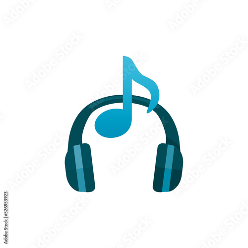 Headphone with musical note icon