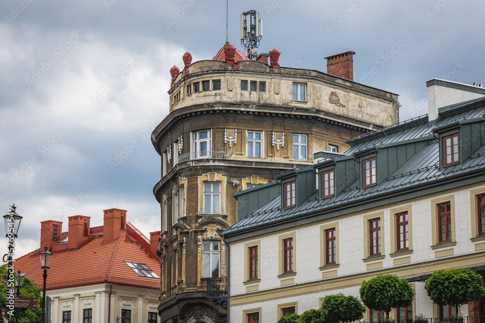 Obraz premium Apartment buildings in Bielsko-Biala city, Silesia region of Poland