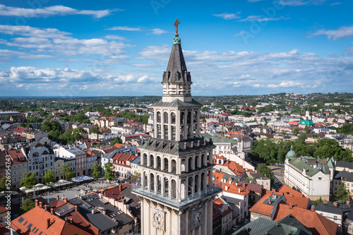 Cathedral of St. Nicholas tower in Bielsko-Biala, Silesia region of Poland