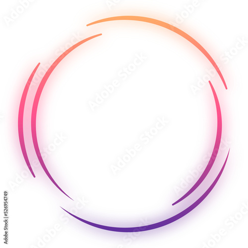 glow gradient split round frame
