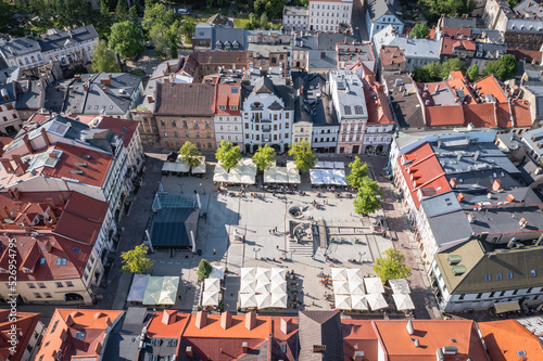 Drone photo of Main Square of Old Town of Bielsko-Biala, Poland