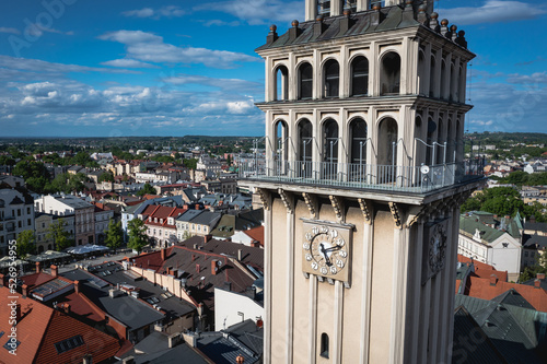Bell tower of Cathedral of St. Nicholas in Bielsko-Biala, Silesian Province of Poland