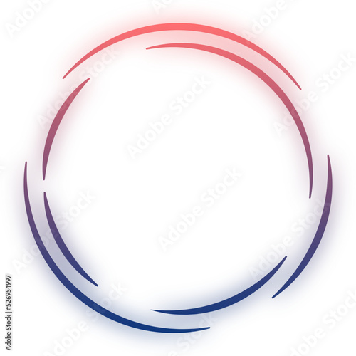 glow gradient split round frame

