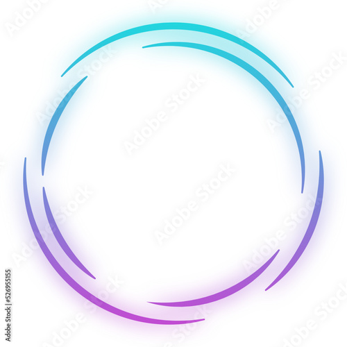 glow gradient split round frame
