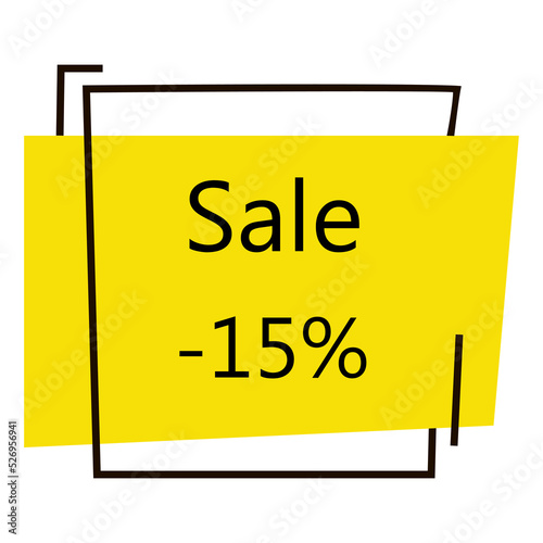 Vector illustration. Sale discount -15%, Promotion, Black Friday. Illustration for shop, supermarket, business