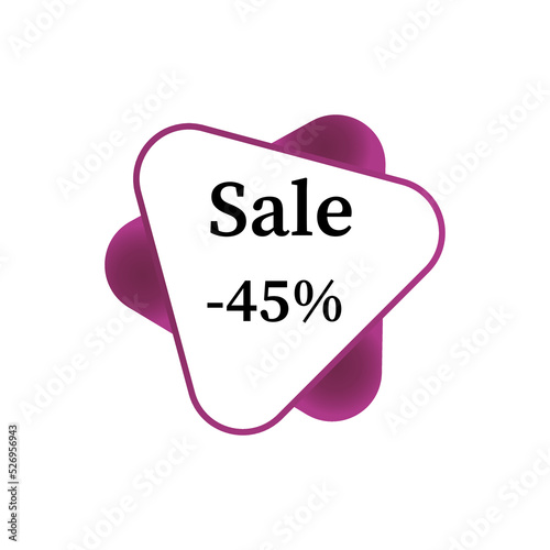 Vector illustration. Sale discount -45%, Promotion, Black Friday. Illustration for shop, supermarket, business