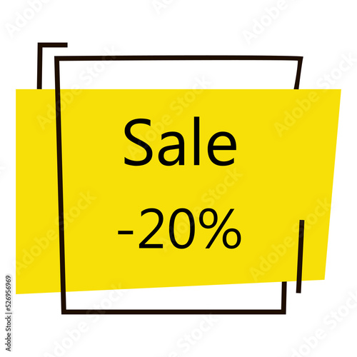 Vector illustration. Sale discount 20%, Promotion, Black Friday. Illustration for shop, supermarket, business