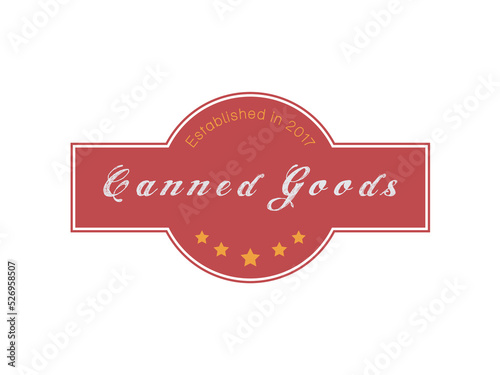 Canned Goods Sticker Label Logo Badge Design
