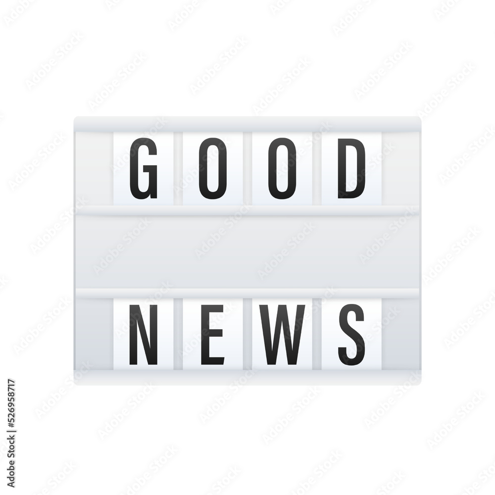 Lightbox with Good news on blue background. Vector illustration Lightbox with Good news on blue background. Vector illustration