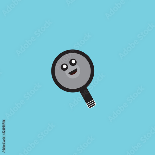 illustration vector graphic of magnifying glass perfect for mascoot or cartoon. photo