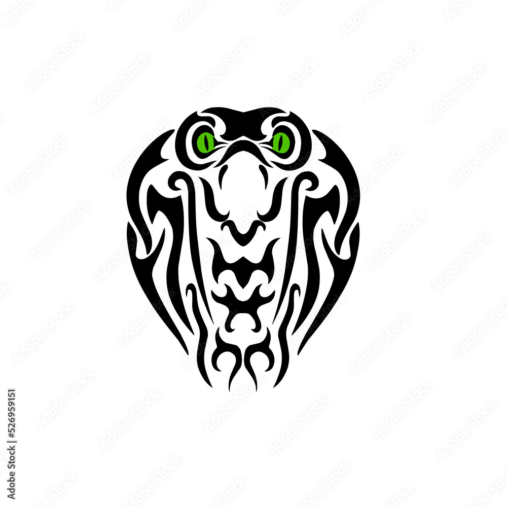 Illustration vector graphic of face head cobra tribal design Illustration vector graphic of face head cobra tribal design