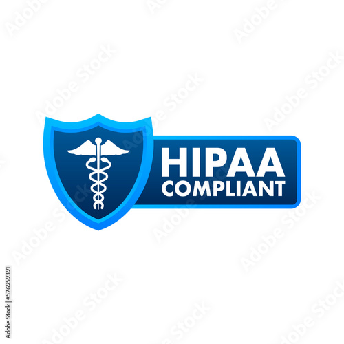 Hipaa compliant. Checkmark icon. Vector design. Logo symbol. Vector stock illustration photo