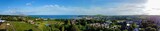 Panoramic view of the coastal town of Lyme Regis with a prospering nature
