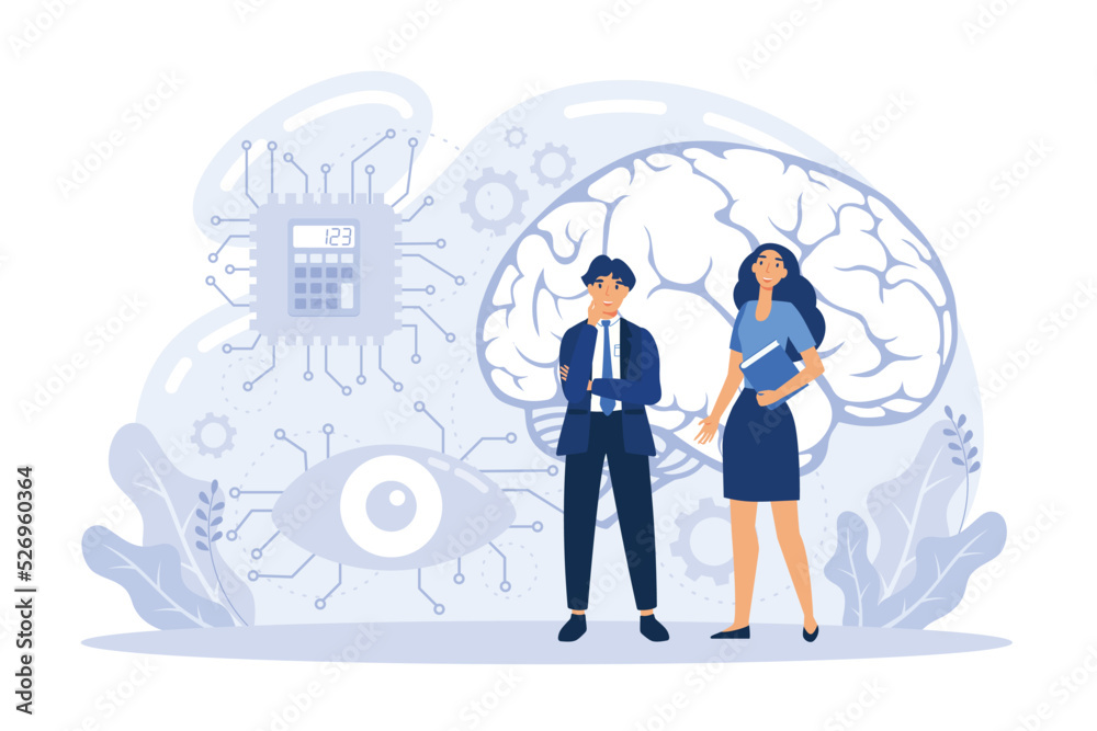Futuristic factory work scheme. Industrial blockchain in manufacturing. Robot assembly, smart production metaphor. Use artificial intelligence and Internet of things technologies in global production Futuristic factory work scheme. Industrial blockchain in manufacturing. Robot assembly, smart production metaphor. Use artificial intelligence and Internet of things technologies in global production