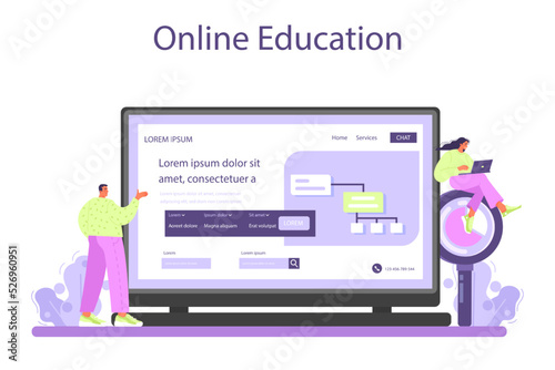 System analyst online service or platform. IT technologies and systems