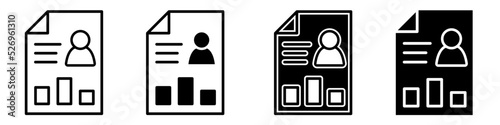 CV icon vector set. Resume illustration sign collection. user symbol or logo.