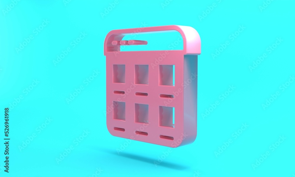 Pink Online shopping on screen icon isolated on turquoise blue background. Concept e-commerce, e-business, online business marketing. Minimalism concept. 3D render illustration Pink Online shopping on screen icon isolated on turquoise blue background. Concept e-commerce, e-business, online business marketing. Minimalism concept. 3D render illustration