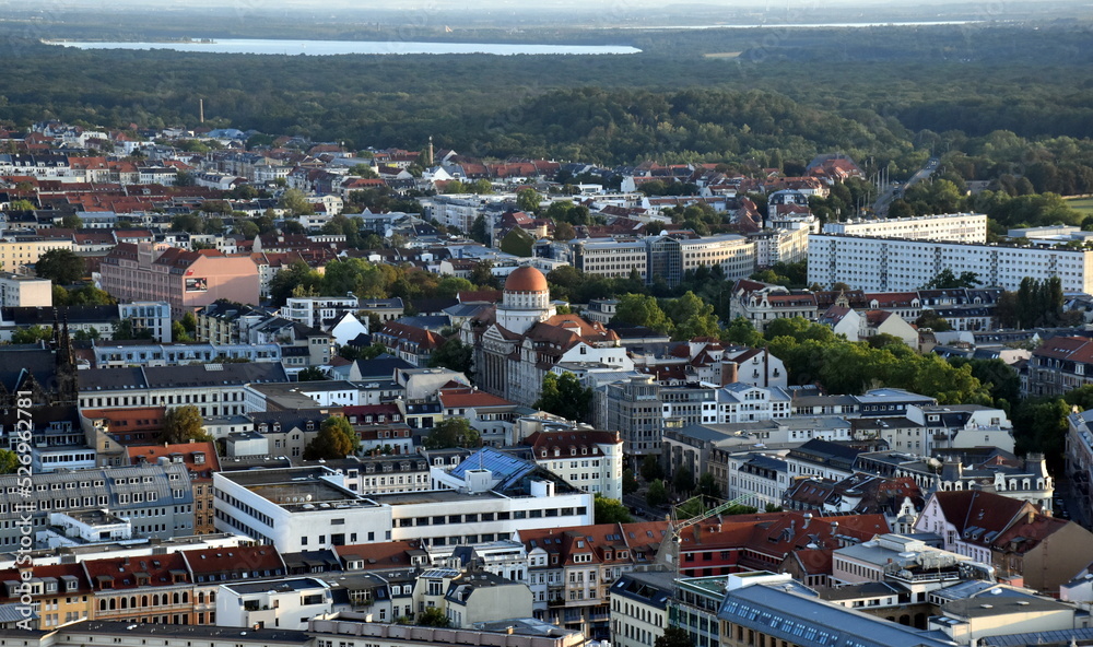 Obraz premium Blick auf Leipzig im Sommer