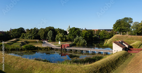 Wallpaper Mural Panorama of the Bridge over the moat, leading to the entrance to Kastellet, the Citadel in Copenhagen, Denmark Torontodigital.ca