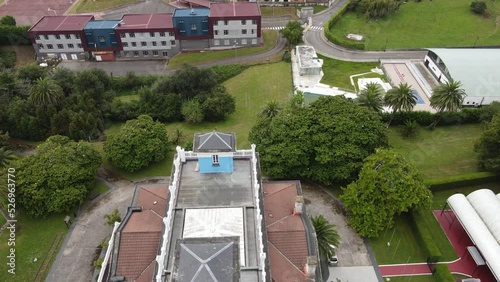 Aerial view of Quinta de Guadalupe rooftop in Colombres (Asturias) photo