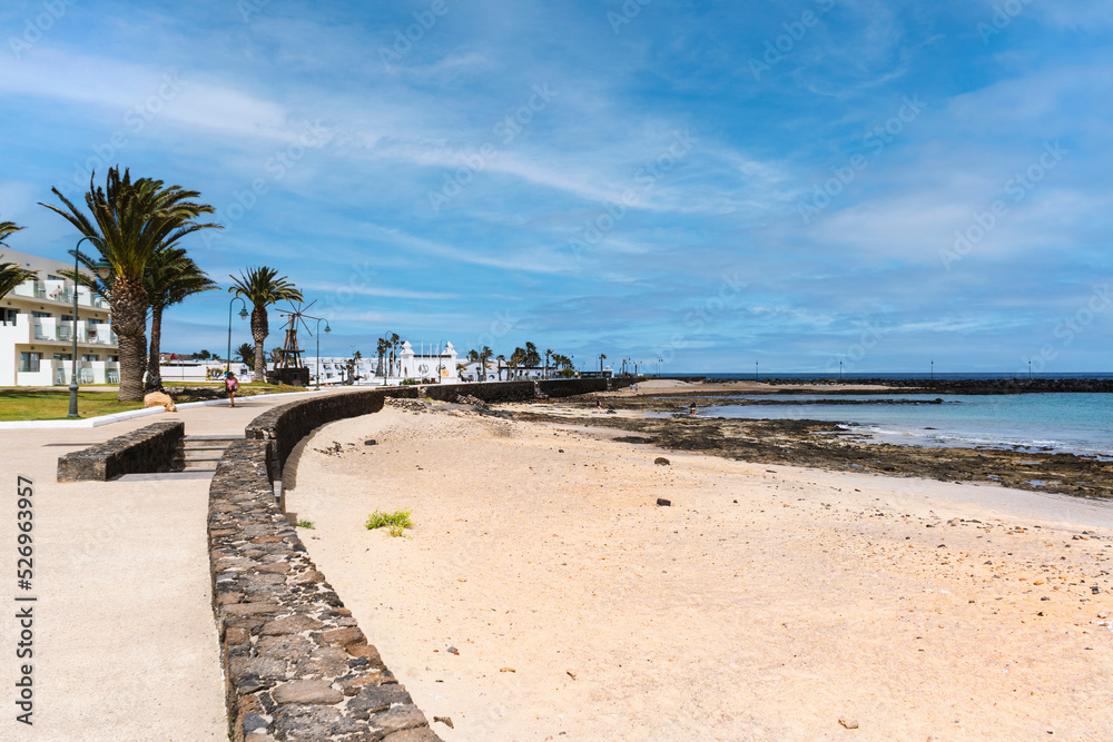 Los Charcos beach in Costa Teguise in Lanzarote, Canary Island, Spain