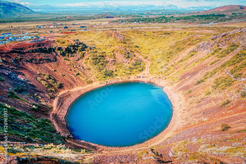 Kerid - volcanic crater in Iceland Fototapet