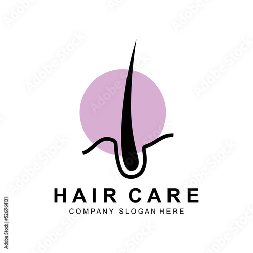 Hair Care Logo, Scalp Layer Design, Health Salon Brand Illustration