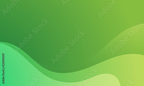 Abstract green fluid gradient background. Dynamic shape composition, vector.