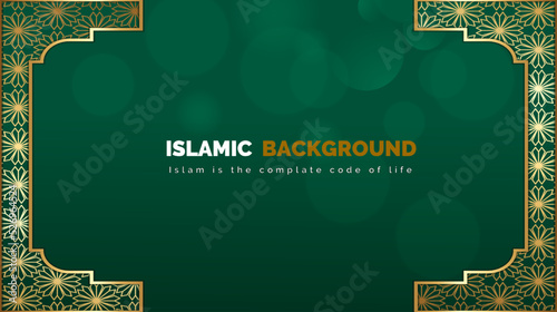 Arabic islamic elegant luxury green color background 