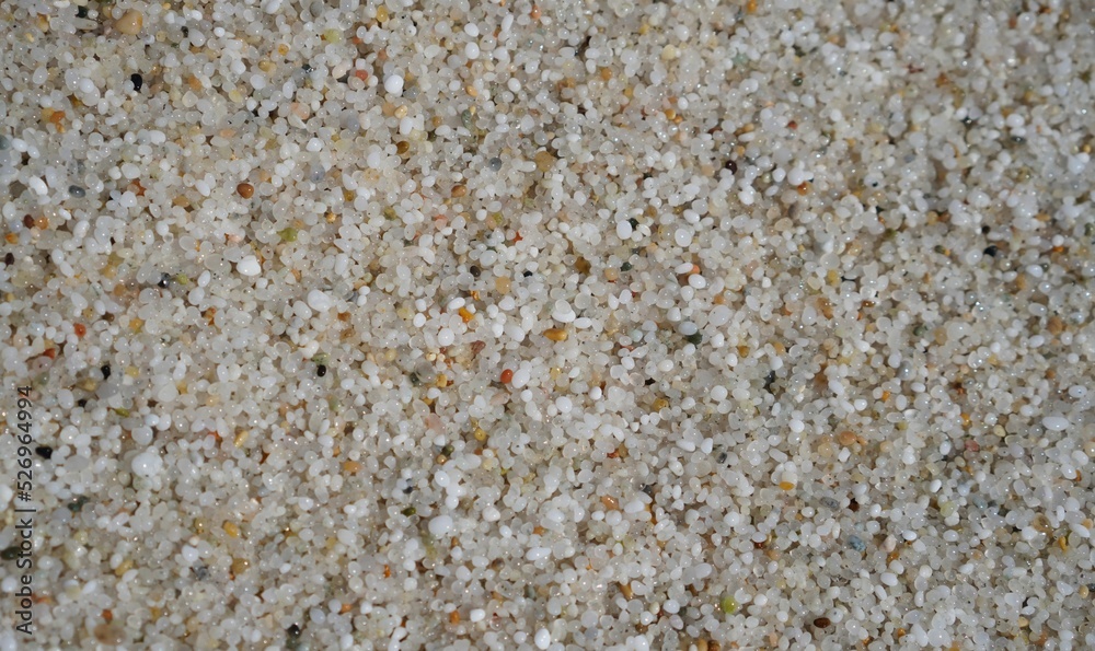 Caribbean beach sand with grains of white sand and sea wave that wets the shore Caribbean beach sand with grains of white sand and sea wave that wets the shore
