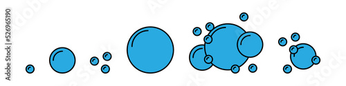Blue soap bubble icons set. Vector illustration isolated on white background. photo