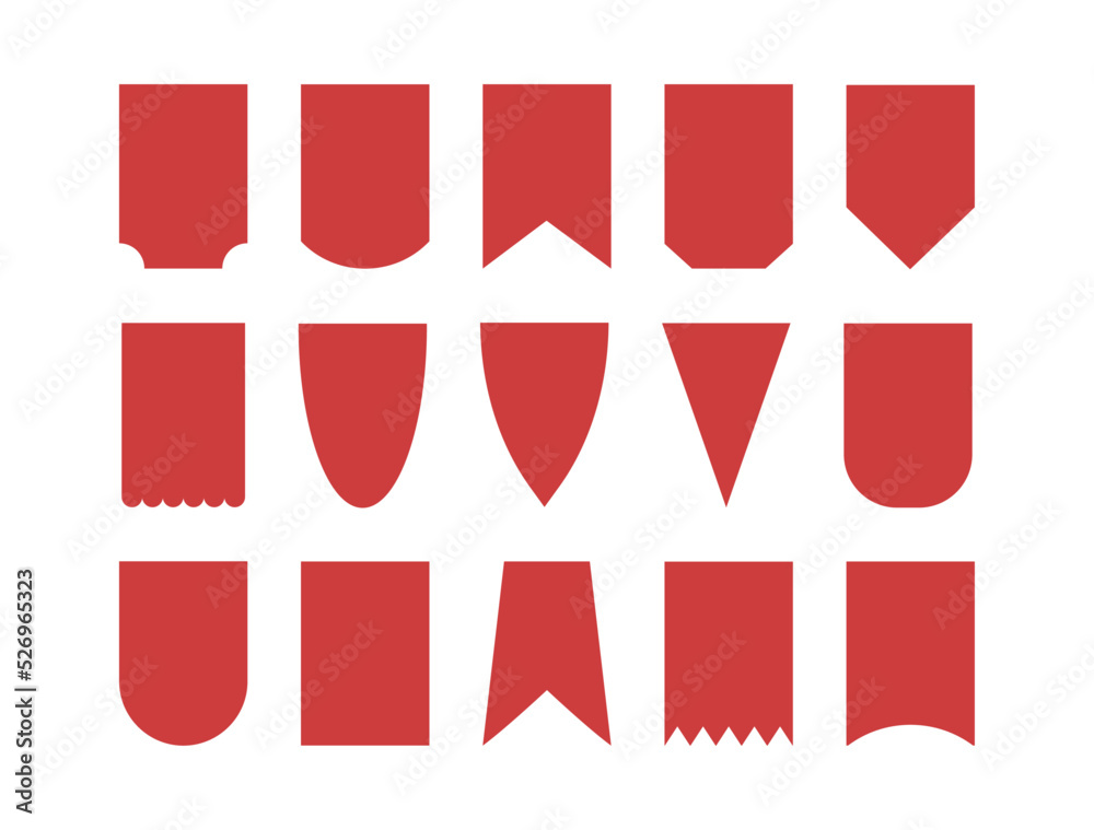 Banner bunting template set. Vector Template Design.