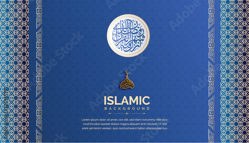 Islamic ramadan greeting background with color