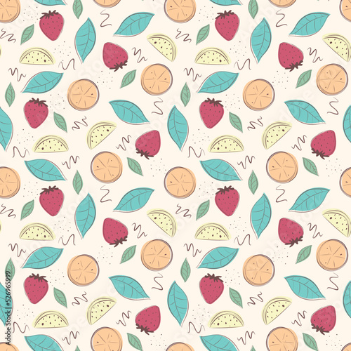 seamless pattern with fruits