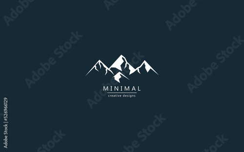 a line art icon logo of a mountain