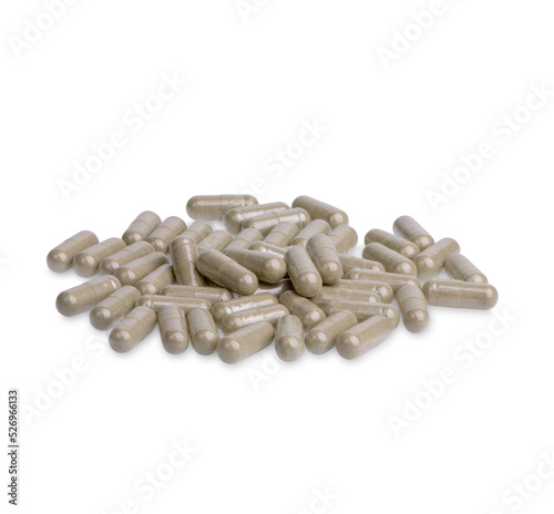 Andrographis Paniculata Capsules isolated on transparent background. (.PNG)