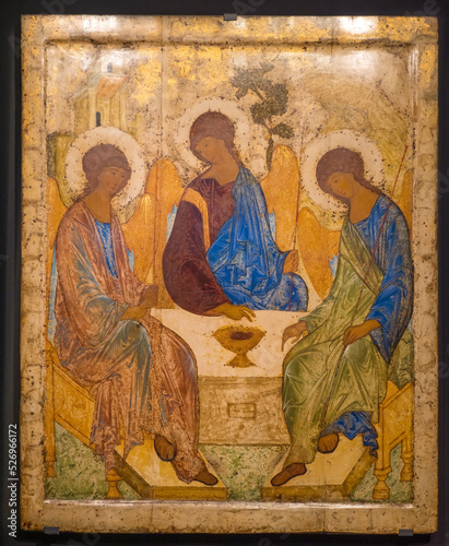 The Holy Trinity. Andrey Rublev. 1420s. Russian Icon. 