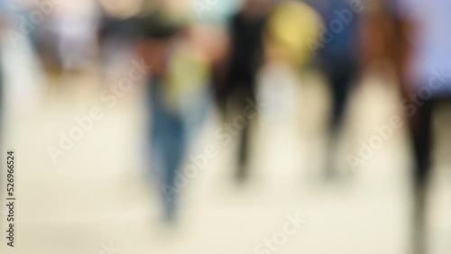 Wallpaper Mural Crowd of anonymous people on the street in summer, tourist pedestrians walking in the city, selective focus Torontodigital.ca