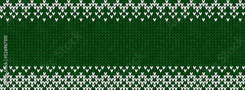 Ugly sweater Christmas party border. Knitted background pattern scandinavian ornaments.