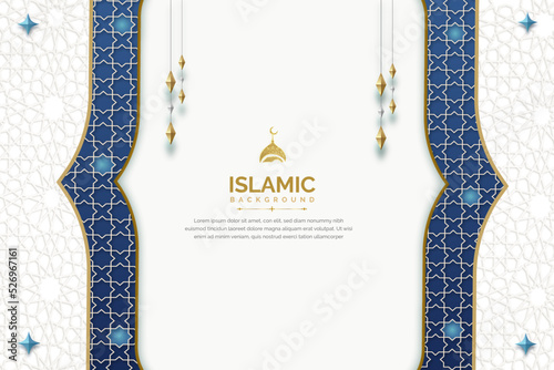 Arabic elegant luxury white and golden ornamental background
