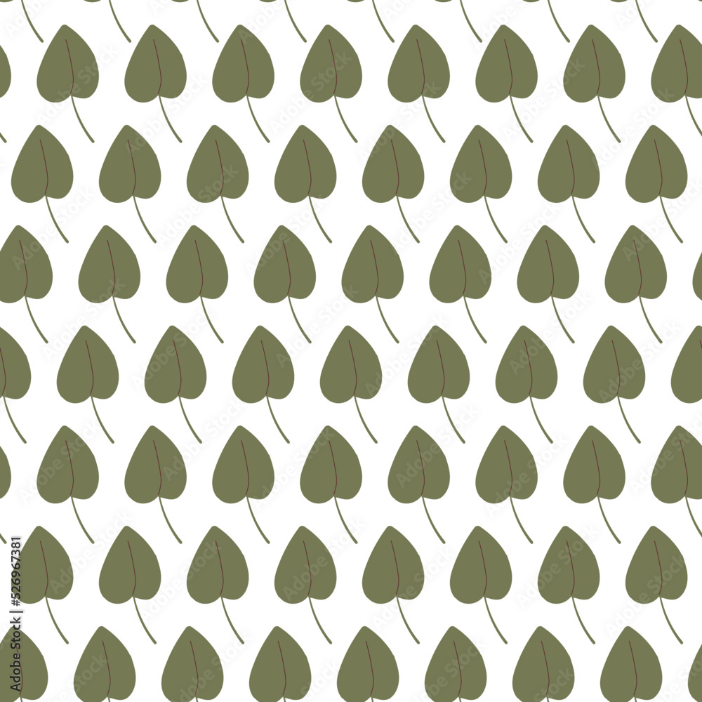 Linden Leaves Pattern. Endless Background with green leaf. Seamless Linden Leaves Pattern. Endless Background with green leaf. Seamless