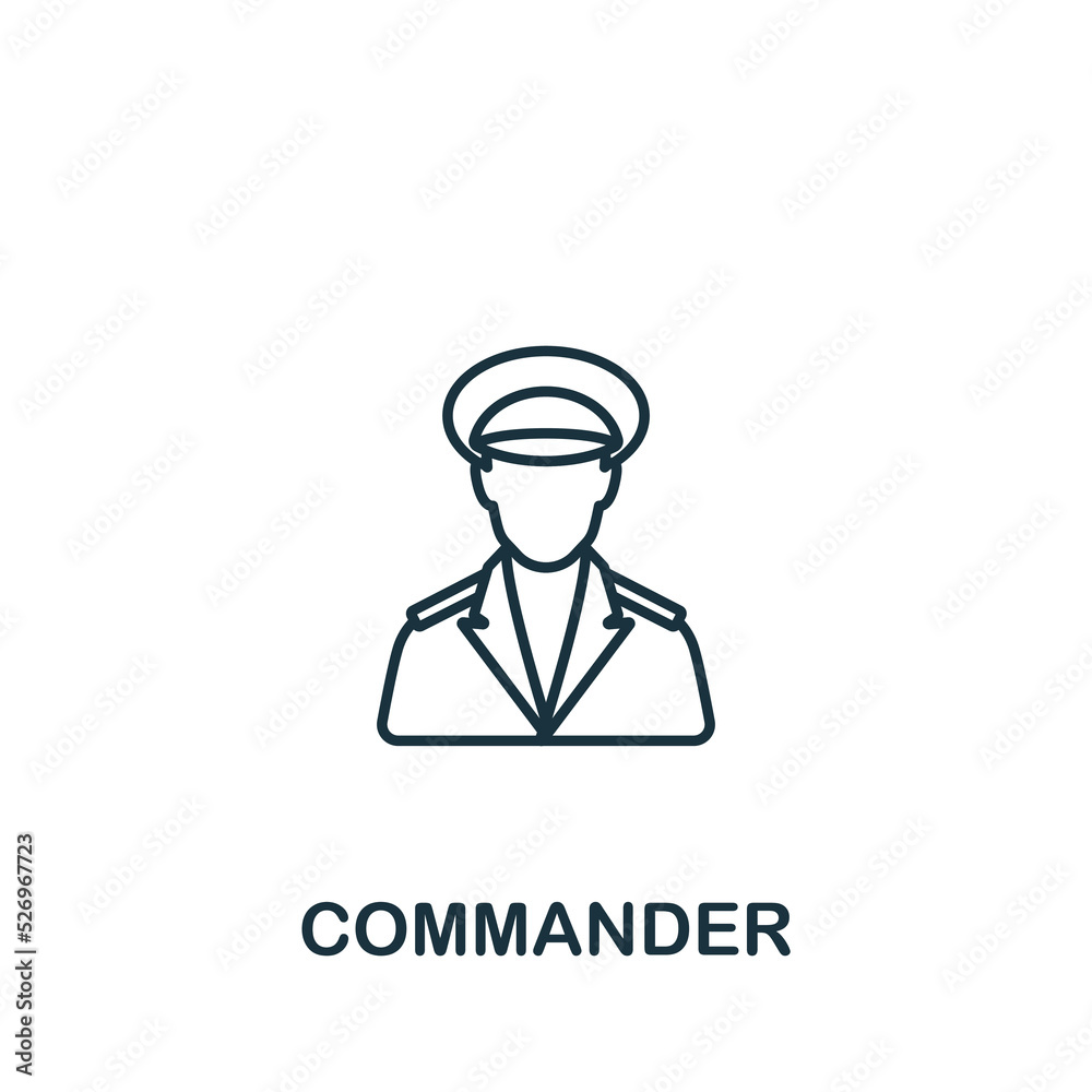Commander icon. Line simple line War icon for templates, web design and infographics