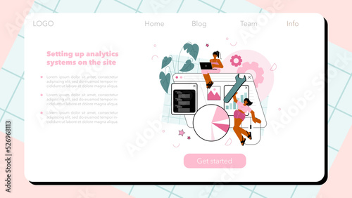 Website analyst web banner or landing page. Web page analysis