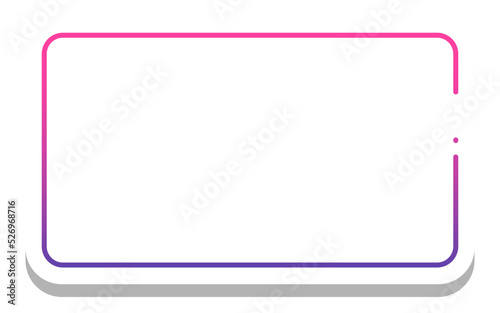 gradient round rectangle frame with white background 